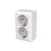 Abb 402EA-916, SAGA dobbelt stikkontakt, hvid, IP21