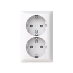 Abb 402EA-916, SAGA dobbelt stikkontakt, hvid, IP21