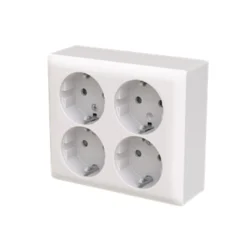 Abb SAGA stikkontakt, 4-udtag, hvid, IP21, 404EA-916
