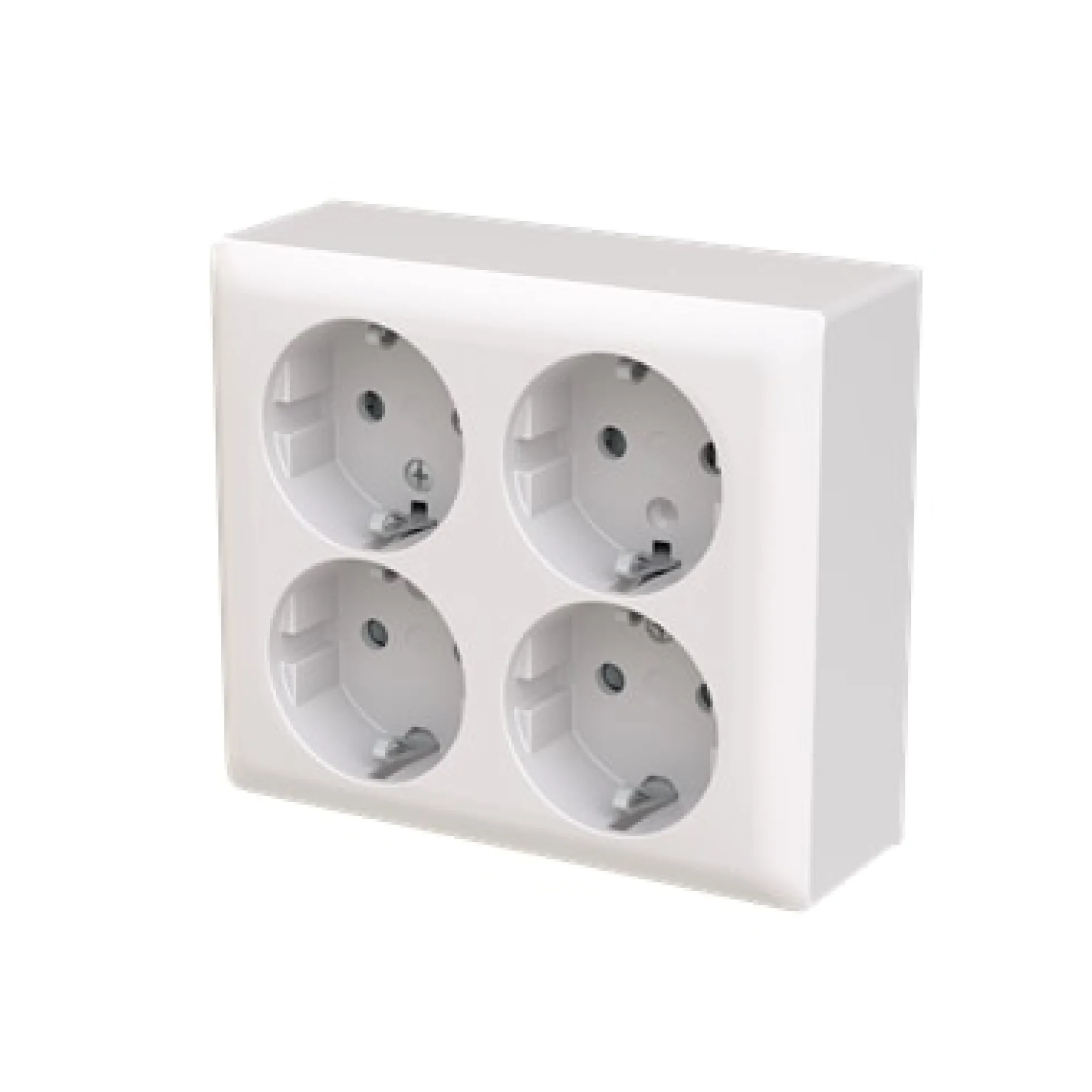 Abb SAGA stikkontakt, 4-udtag, hvid, IP21, 404EA-916