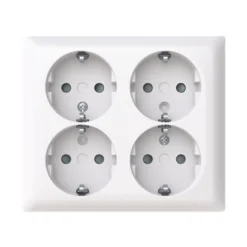 Abb SAGA stikkontakt, 4-udtag, hvid, IP21, 404EA-916