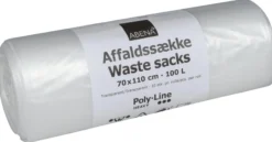 Abena Poly-Line Supersæk PLUS, 100 l, klar, 70x110cm, med tryk