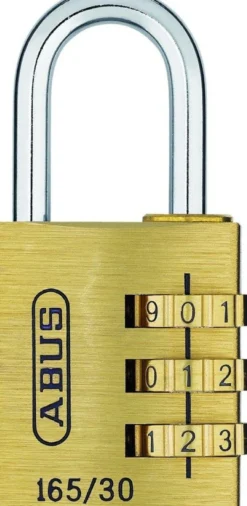 ABUS hængelås 165/30, messing, stålbøjle, 3 cifret kode