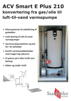 ACV Smart E Plus 210 varmtvandsbeholder til centralvarme/varmepumpe