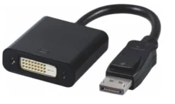 Adapter DP 1.2 til DVI-D M-F, DisplayPort til DVI-D 24+1, sort