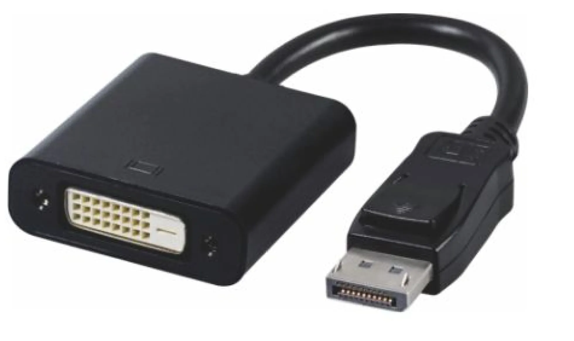 Adapter DP 1.2 til DVI-D M-F, DisplayPort til DVI-D 24+1, sort