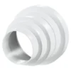 Adapter til runde rør, Ø80, 100, 120, 125, 150 mm, hvid