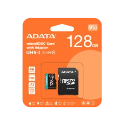ADATA, 128 GB microSDXC hukommelseskort, UHS-I Class 10, med adapter