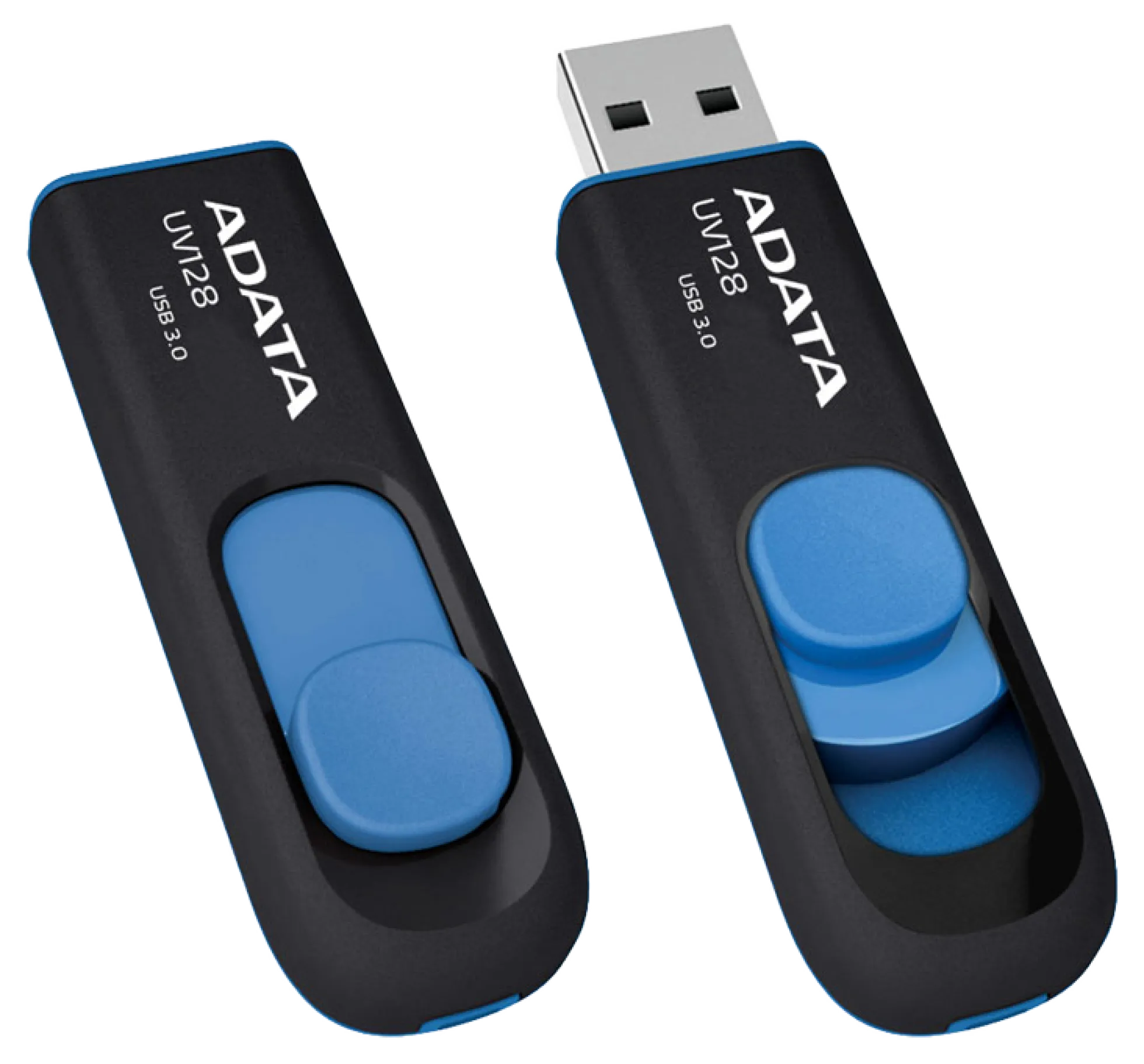 ADATA UV128 USB connector, 64GB, USB 3.0, sort/blå