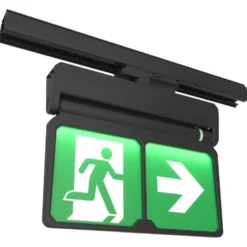 ADLER Exit Sign 3F skinne, 25 meter, 3 timer, sort, inkl. roterbar piktogram