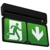 ADLER Exit Sign, 25 meter, 3 timer, sort, inkl. roterbar piktogram