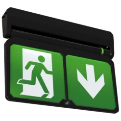 ADLER Exit Sign, 25 meter, 3 timer, sort, inkl. roterbar piktogram