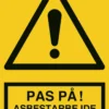 advarselsskilt, asbestarbejde, A4, 297 x 210 mm, plast