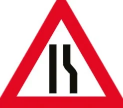 Advarselstavle, indsnævring højre kørebane A43,3, 70 cm, T3 refleks, DS/EN12899-1