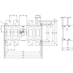 Afbryder 1250A, 5, 4P front betj. center - Siemens