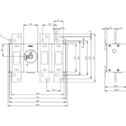 Afbryder 1250A, 5, 3P, frontbetjening, center - Siemens