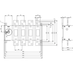 Afbryder 1000A, 5, 4P, frontbetjening venstre, flad terminal - Siemens