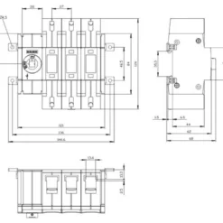Afbryder 125A 2 3P, front betjening, venstre boks - Siemens