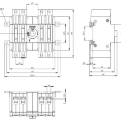 Afbryder 16A, 4P, frontbetjent, center - Siemens