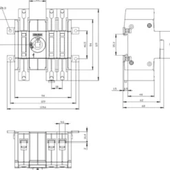 Afbryder 16A, 3P, frontbetjent, center - Siemens