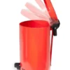 Affaldsspand, 20 liter, lakeret stål, rød, med låg
