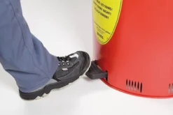 Affaldsspand, 20 liter, lakeret stål, rød, med låg