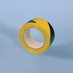 Afmærkningstape, gul/sort, 50 mm bred, 25 meter lang