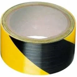 Afmærkningstape, gul/sort, 50 mm bred, 25 meter lang