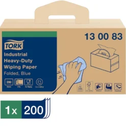Aftørringsklud Tork Ekstra Kraftig, 3 lag, blå, 200 stk