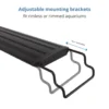 Akvarie armatur, 60-75 cm, 16W LED, hvid/blå/rød/grøn, justerbar længde, IP66