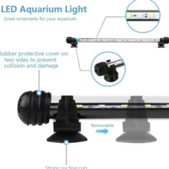 Akvariearmatur, LED, sugekopmontering, hvid/blå - LEDlife