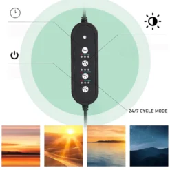 Akvarie lampe, 30 cm, 18W LED, RGBW, timer