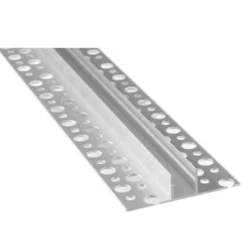 Aluprofil til LED-bånd i klinker/fliser, 13x13 mm, 2 meter, skinne inkl. mælkehvidt cover