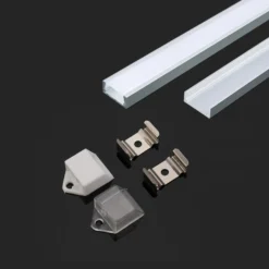 Aluprofil til LED stribe overflade, 2000x15,55x5,9 mm, sølv