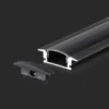 Aluprofil til LED-stribe, sort, 2000x24,7x7 mm