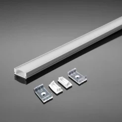 Aluprofil til LED-strip, 20 mm overflade, 2000x23,5x10,4 mm, hvid, PCB inkluderet