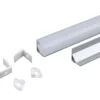 Aluprofil til LED-strips, hjørneprofil, 2000x15,8x15,8 mm, sølvfarvet