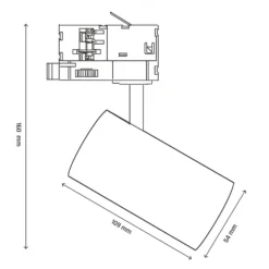Andromeda Prime skinnespot, 3-faset CCT, 230V, 25°, IP20, DI, Spectrum, RA80