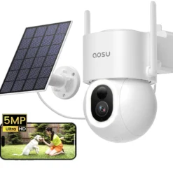 Aosu SolarCam D1 Max, overvågningskamera med solcelle, 3K, WiFi