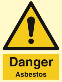 Asbest Hazard og advarselsskilt Danger, 200 x 150 mm