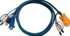 ATEN, KVM-kabel SPHD15 han/2x3,5mm han til 1xUSB A han/2x3,5mm han/HD1