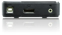 ATEN KVM switch, 1-2, DisplayPort, USB, 3,5mm, UHD, 1,8m, sort