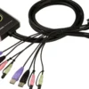 ATEN KVM-switch, 1 konsol styre 2 computere, DVI-D, USB og lyd, 1920x1