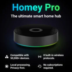 Athom Homey Pro (2026 - nyeste version) og Homey Pro Ethernet adapter (bundle)