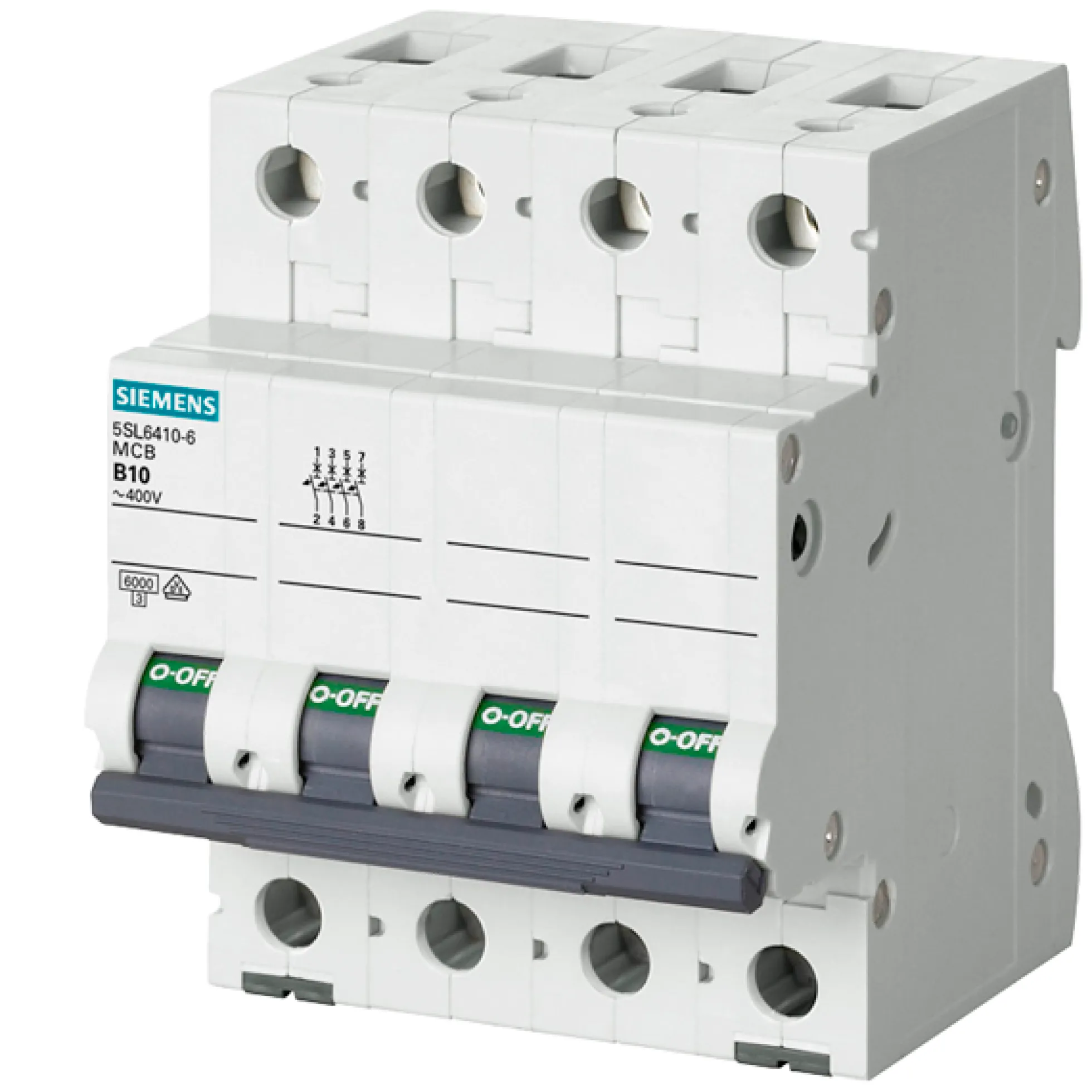 Automatsikring 6KA, 3P+N, C-karakteristik, 25A