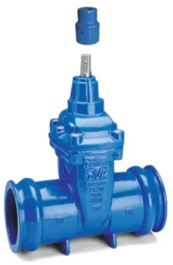 AVK skydeventil med muffer, 110 mm, PN16, til PVC-rør, duktiljern