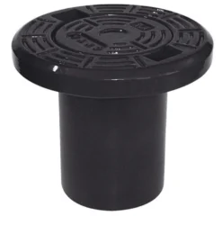 AVK 210 x 180 mm rundt, flydende gadedæksel, komposit, sort