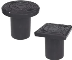 AVK 180 x 180 x 180 mm firkantet gadedæksel, flydende, komposit, sort