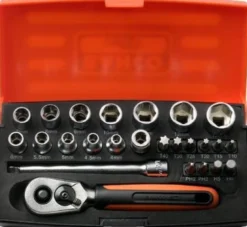 Bahco SL25 mini topnøglesæt, 1/4", 4-13 mm, 25 dele