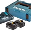 Batteripakke 2 x BL1850B + DC18RD, 18V, 5Ah, 2 stk batterier, MakPac kuffert